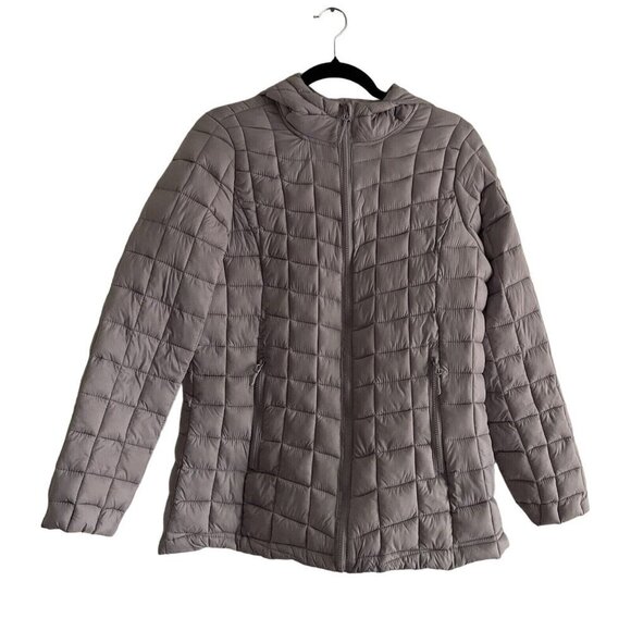 Reebok Women SZ L Light Purple Hooded Zip Pockets Puffer Winter Jacket Coat - Picture 2 of 11